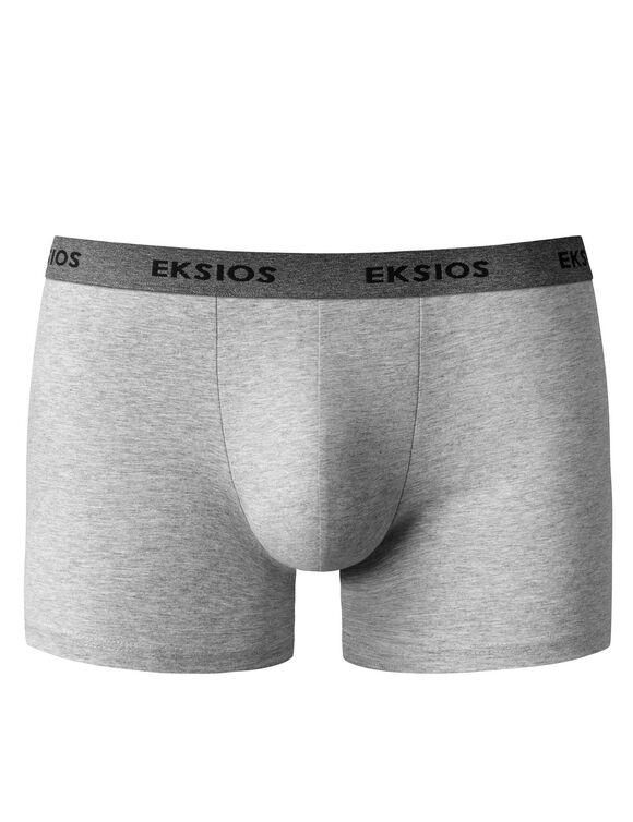 Boxer uni mi-long - lot de 3 (noir + bleu gris + gris chiné) Boxer uni mi-long - lot de 3 (noir + bleu gris + gris chiné)